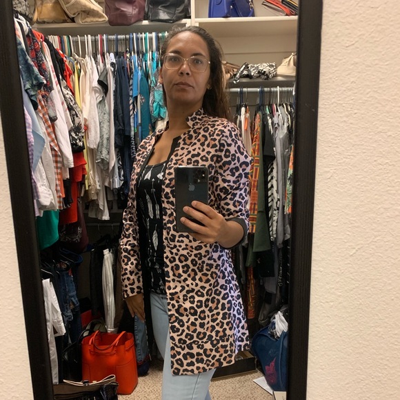 Stylish, Leopard Print, Long Jacket - Picture 5 of 8